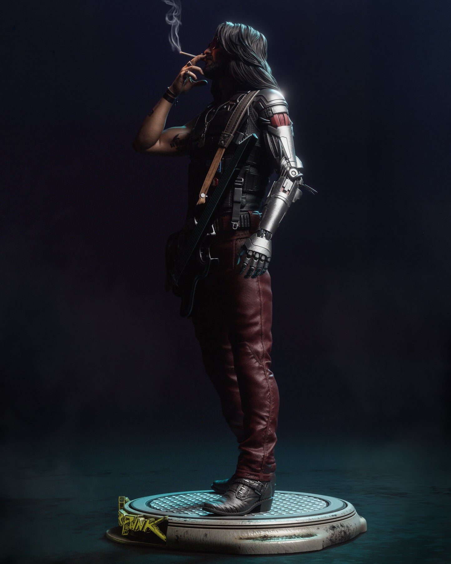 Johnny Silverhand Cyberpunk Resin Art (Design by CA3D)