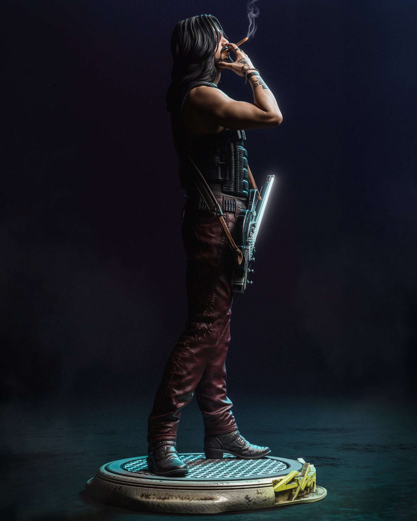 Johnny Silverhand Cyberpunk Resin Art (Design by CA3D)