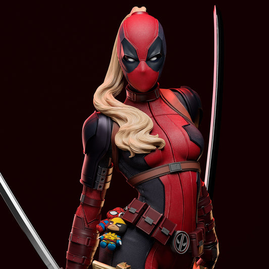 Lady Deadpool Resin Sculpture Fan Art Pro Painted - MTO Abe3D