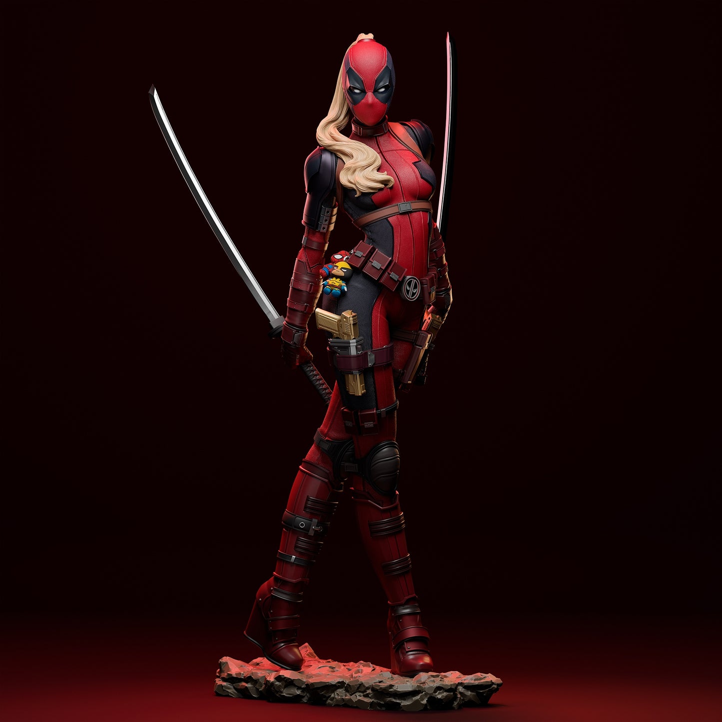 Lady Deadpool Resin Sculpture Fan Art Pro Painted - MTO Abe3D