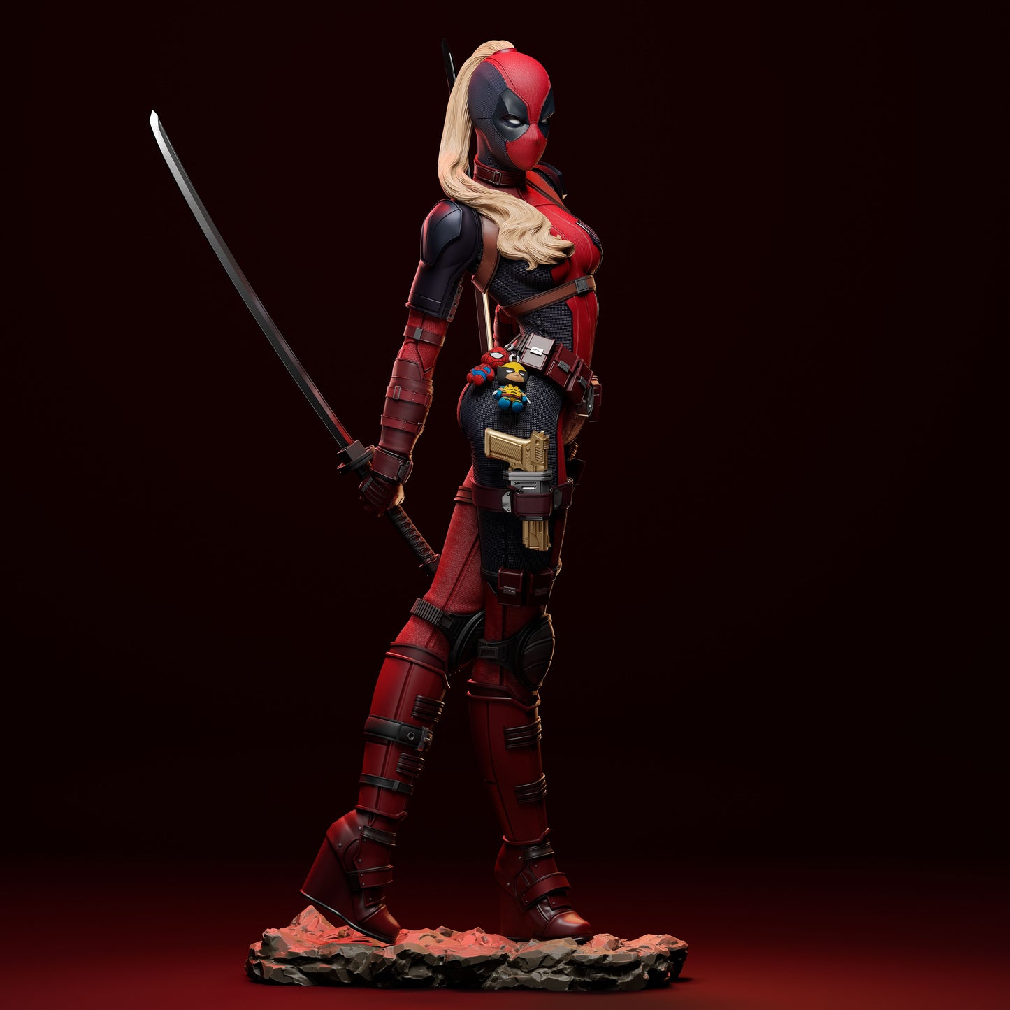 Lady Deadpool Resin Sculpture Fan Art Pro Painted - MTO Abe3D