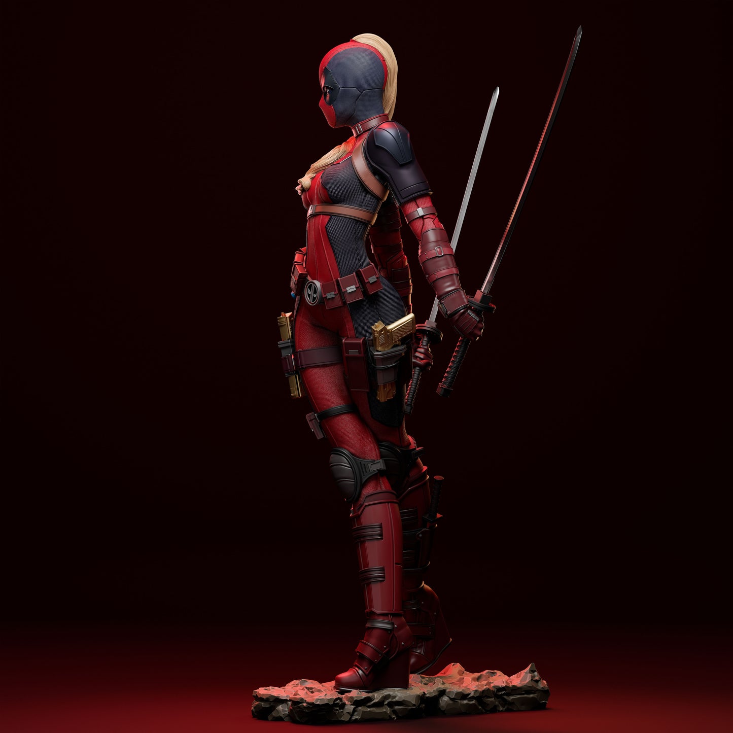 Lady Deadpool Resin Sculpture Fan Art Pro Painted - MTO Abe3D