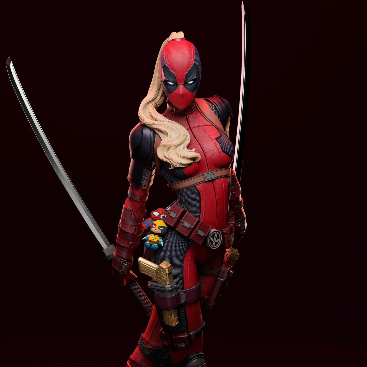 Lady Deadpool Resin Sculpture Fan Art Pro Painted - MTO Abe3D