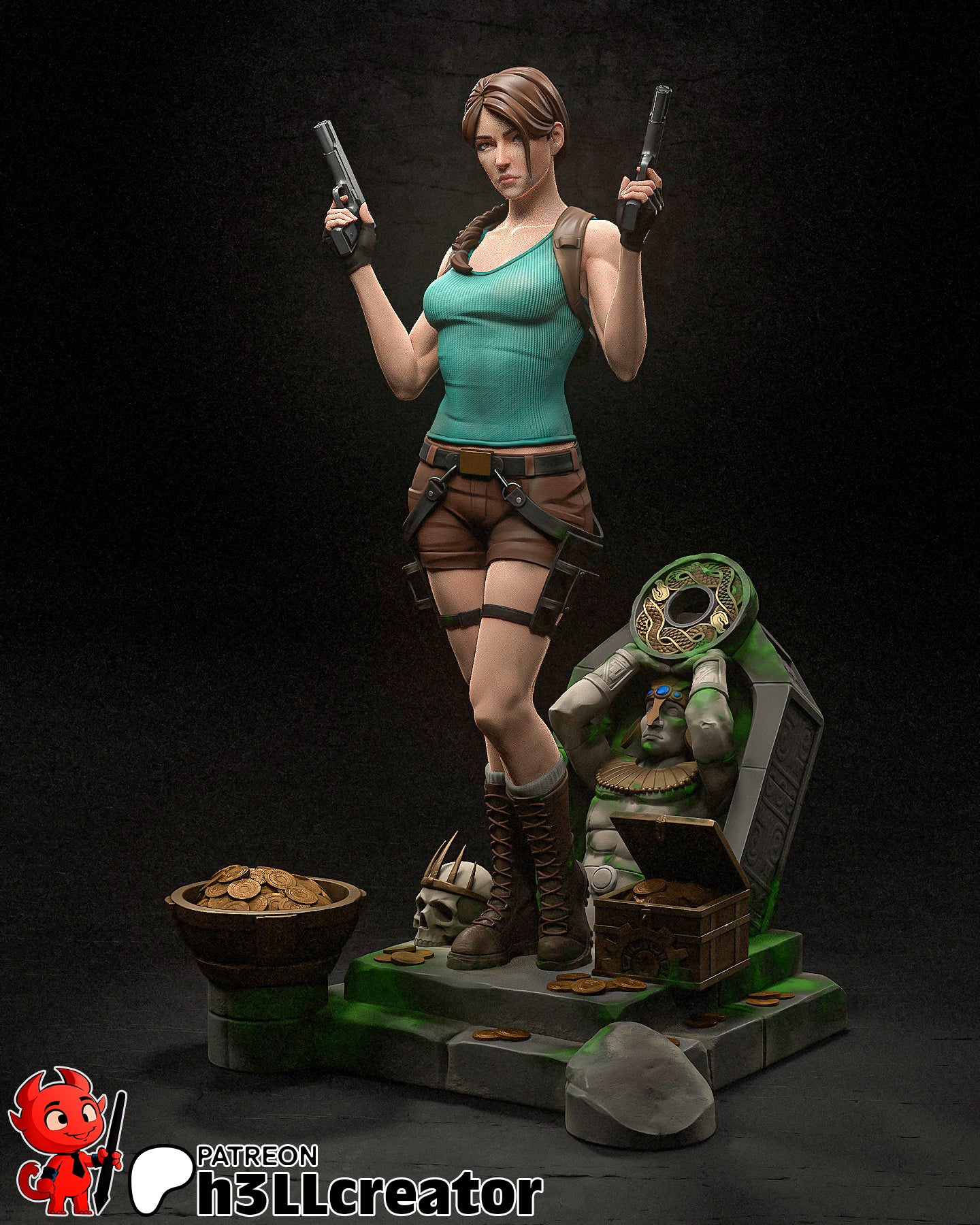 Lara Croft Resin Fan Art Pro Painted - MTO (HC)