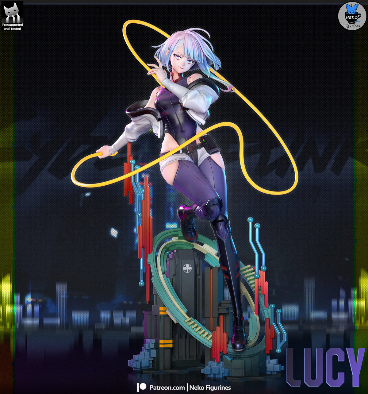Lucy Cyberpunk Resin Art (Neko Version)