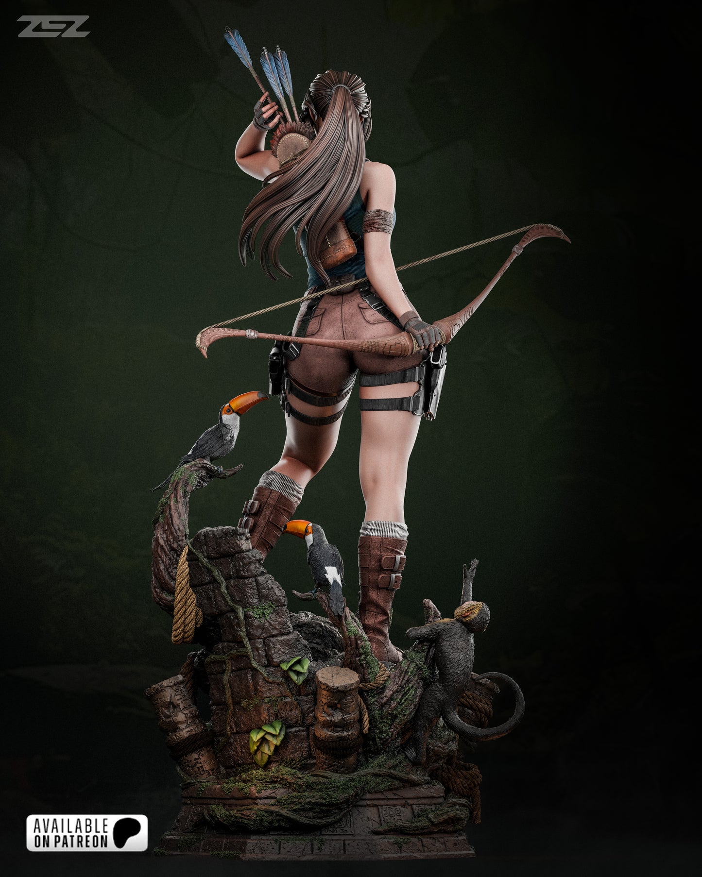 Lara Croft Resin Fan Art Pro Painted - MTO ZEZ