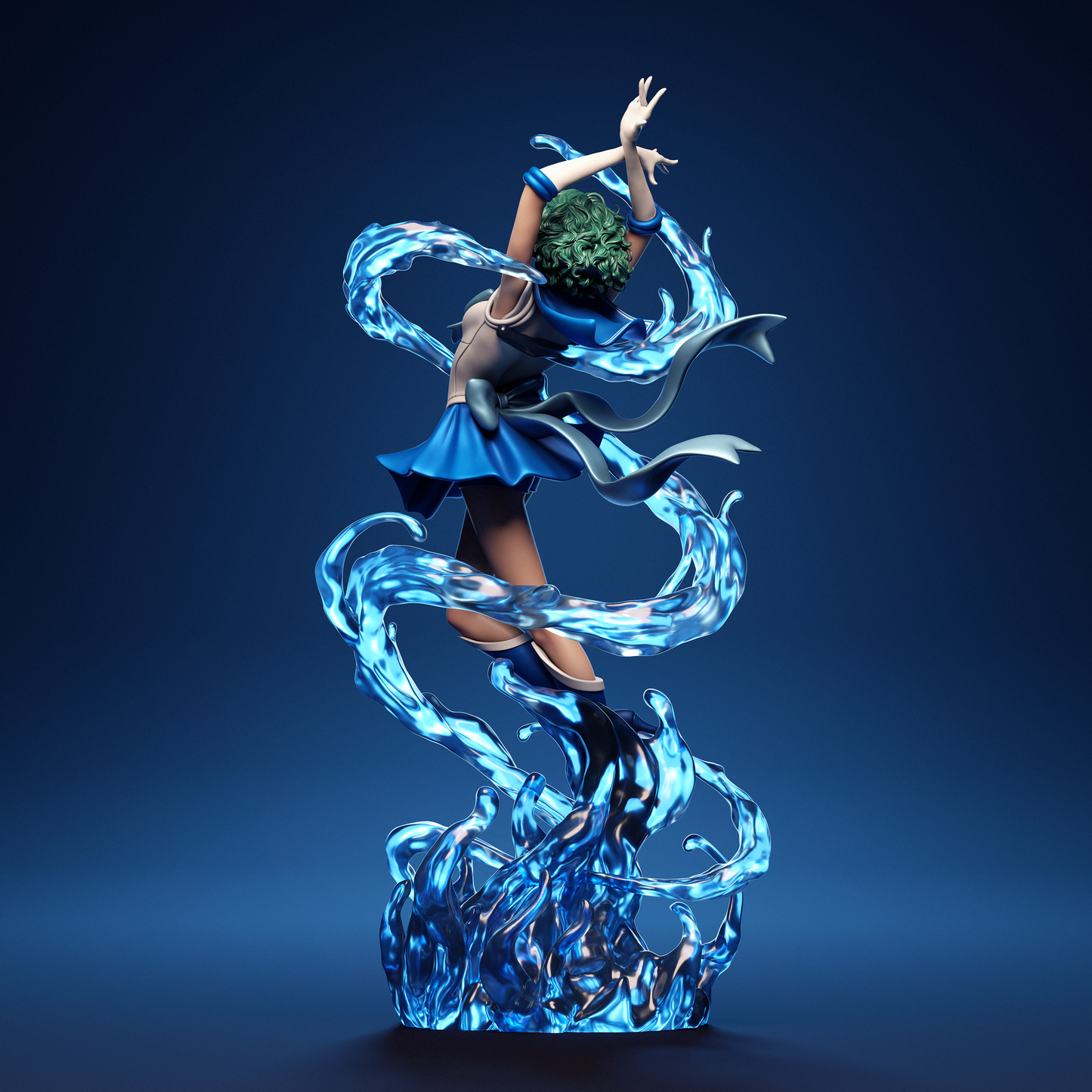 Sailor Moon Mercury Resin Art - MTO (Design by CA3D)