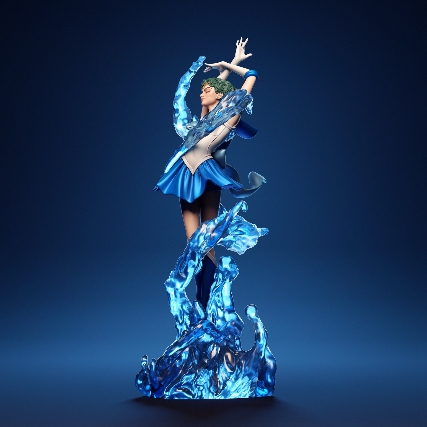 Sailor Moon Mercury Resin Art - MTO (Design by CA3D)