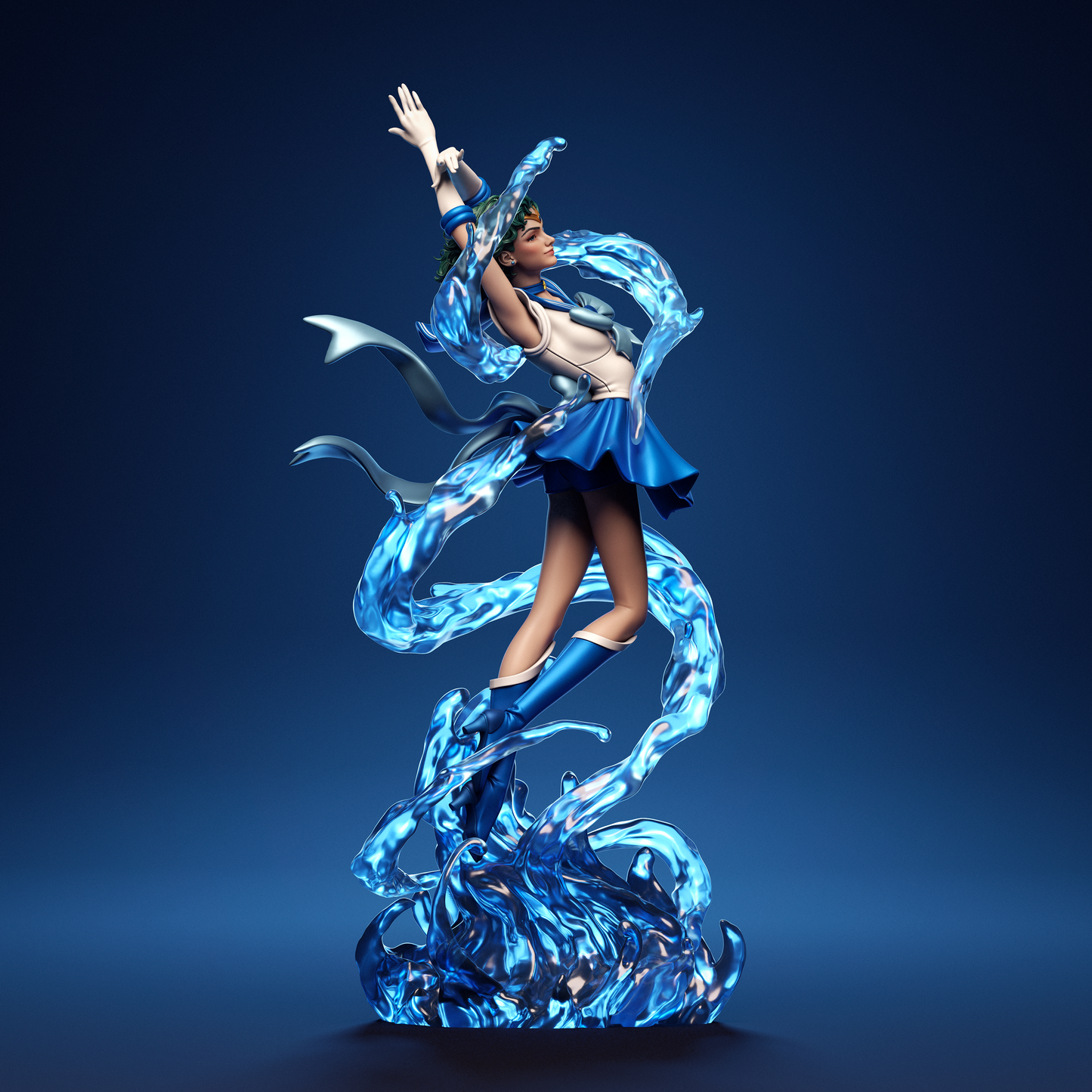 Sailor Moon Mercury Resin Art - MTO (Design by CA3D)