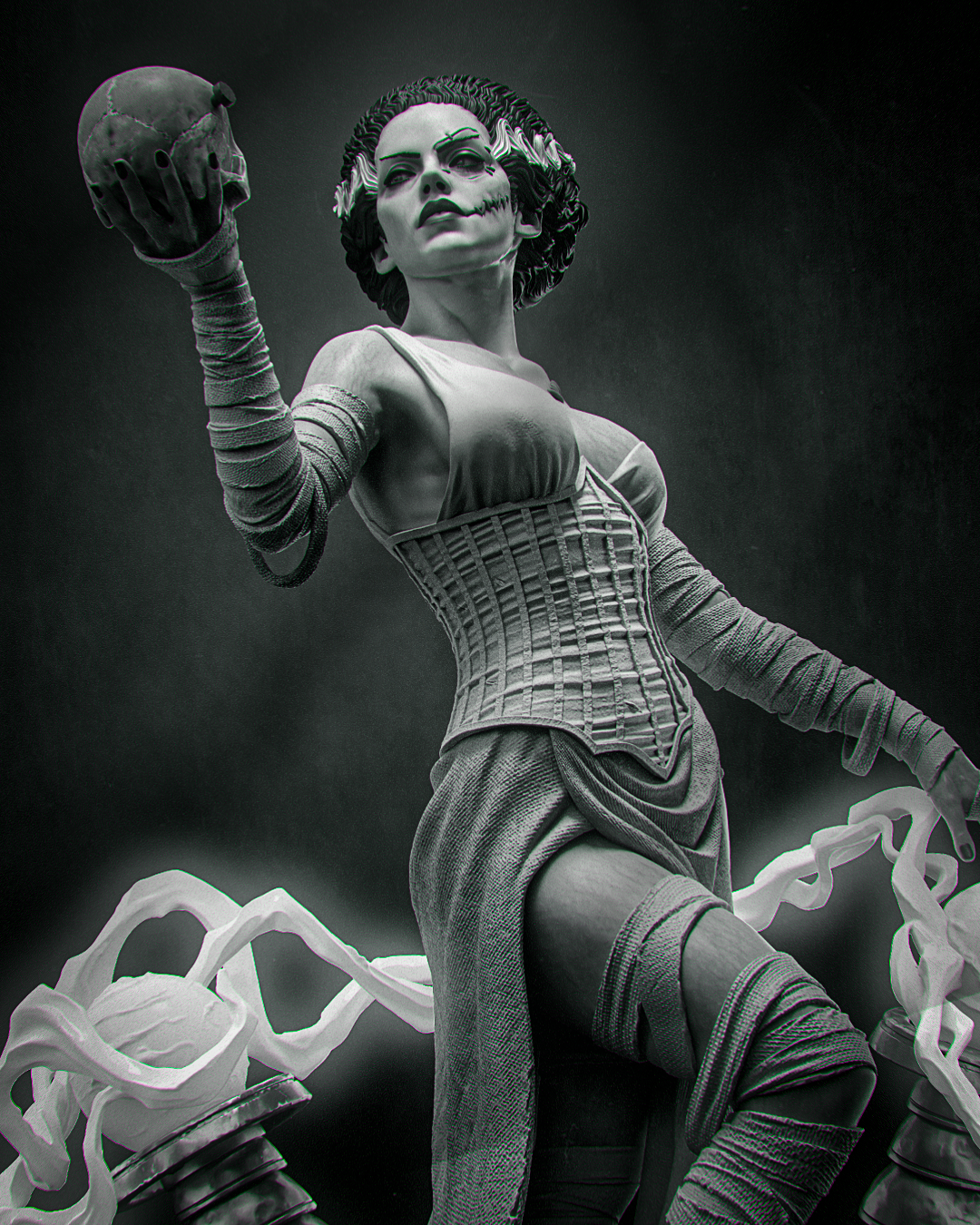 Frankenstein Bride Resin Art (Design by CA3D)