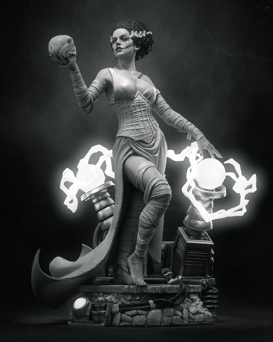 Frankenstein Bride Resin Art (Design by CA3D)