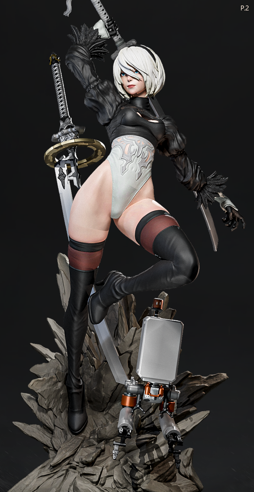 2B Nier Automata Resin Art (East Sea Monster Version)