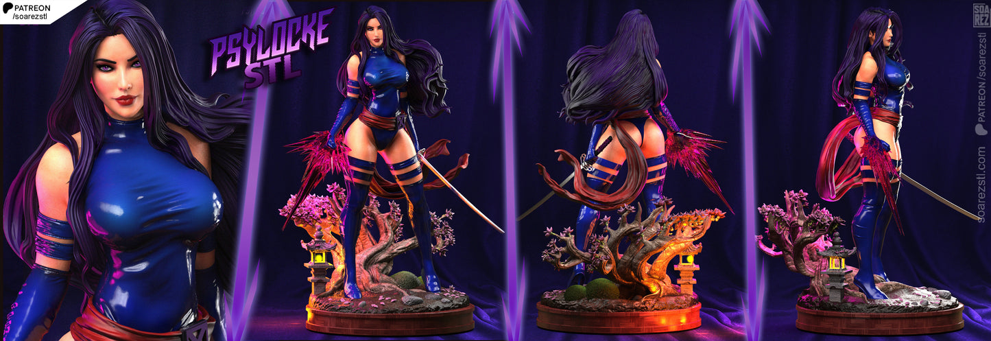 Psylocke Resin Fan Art Sculpture (Soarez)