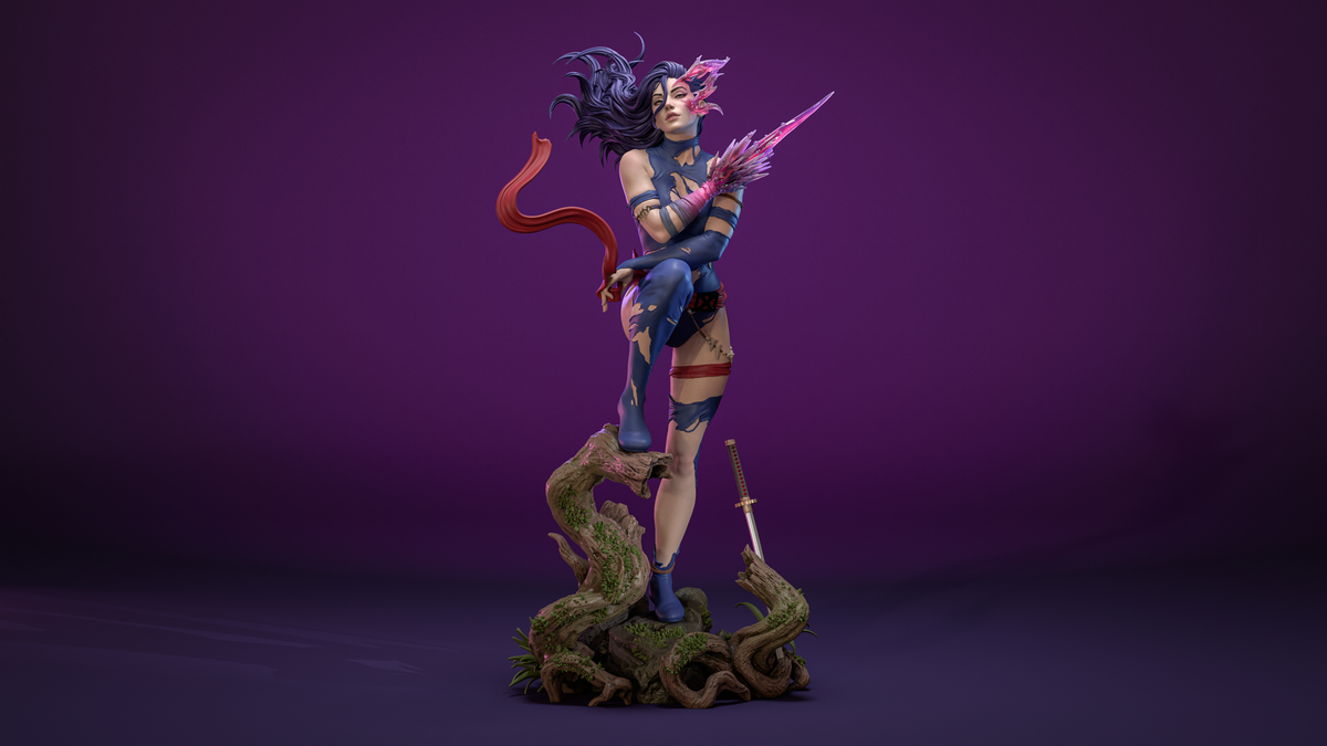 Savage Psylocke Resin Art (Design by CA3D)