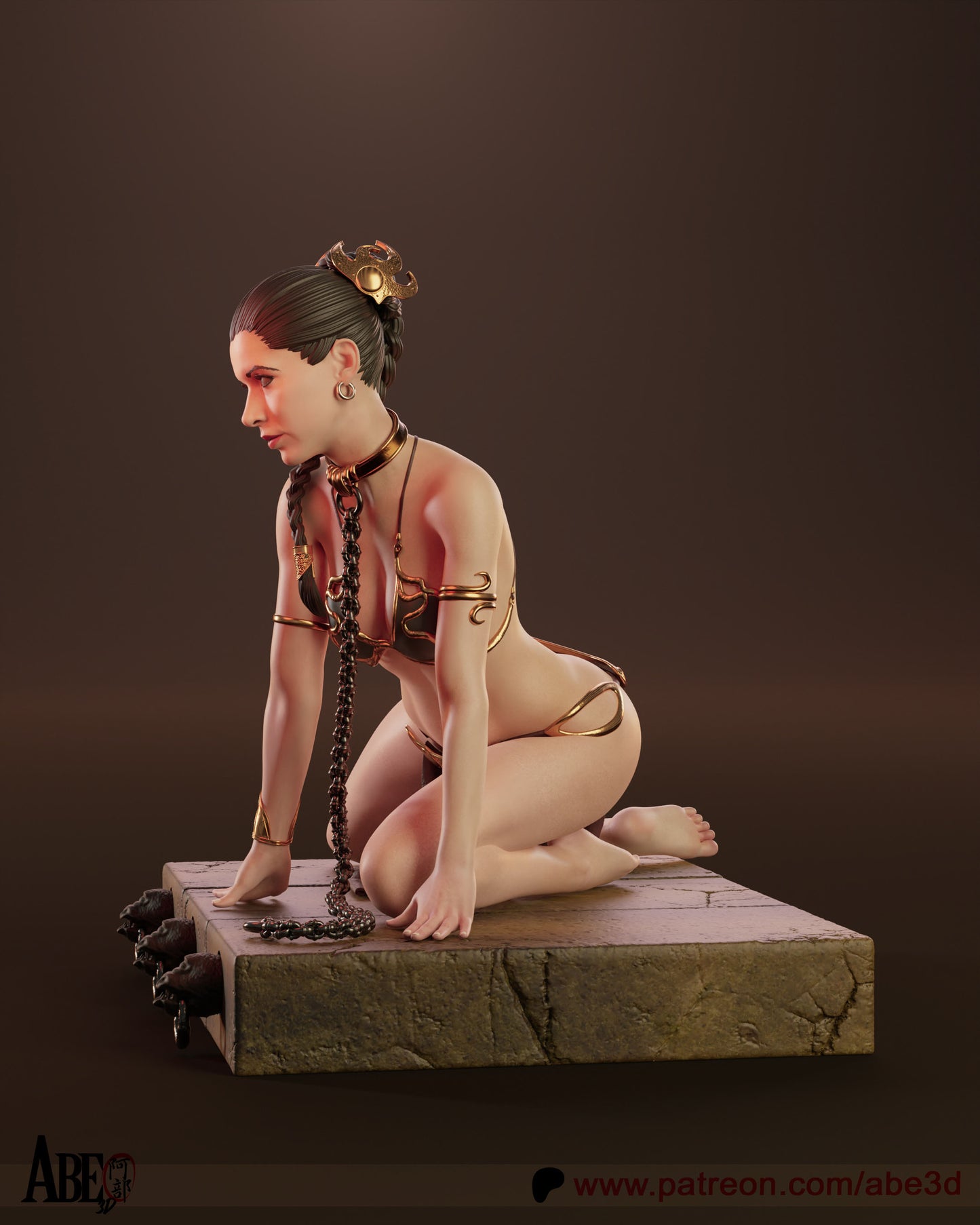 Star Wars Princess Leia Gold Bikini Resin Fan Art (Design by Abe3D)