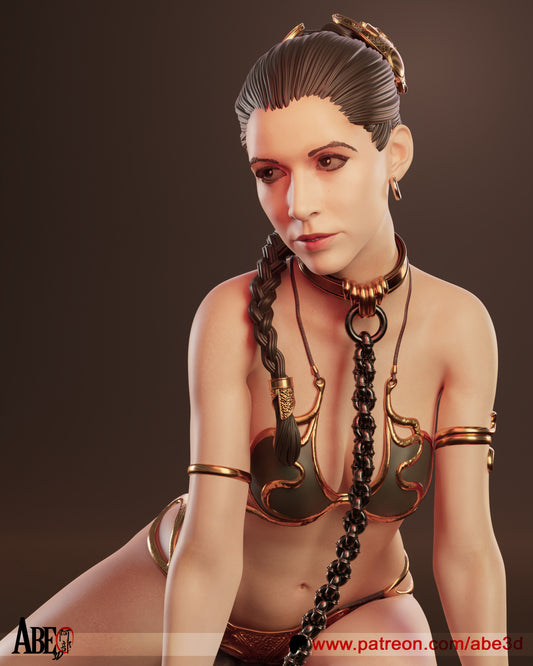 Star Wars Princess Leia Gold Bikini Resin Fan Art (Design by Abe3D)