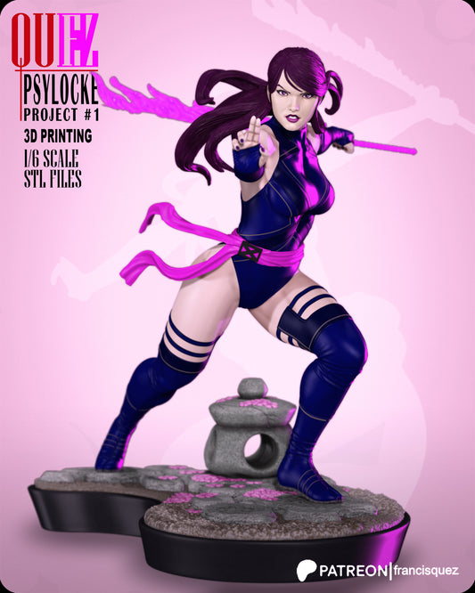 Psylocke Resin Fan Art Pro Painted - MTO (Quez)