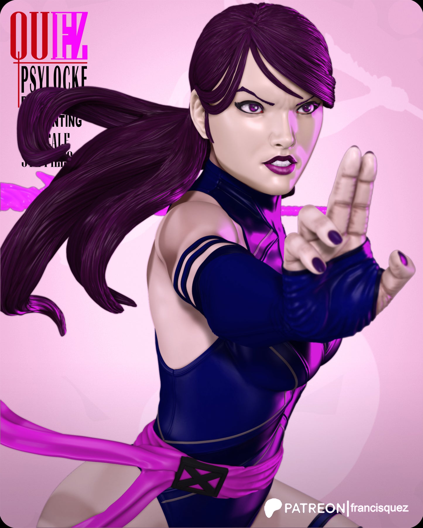 Psylocke Resin Fan Art Pro Painted - MTO (Quez)