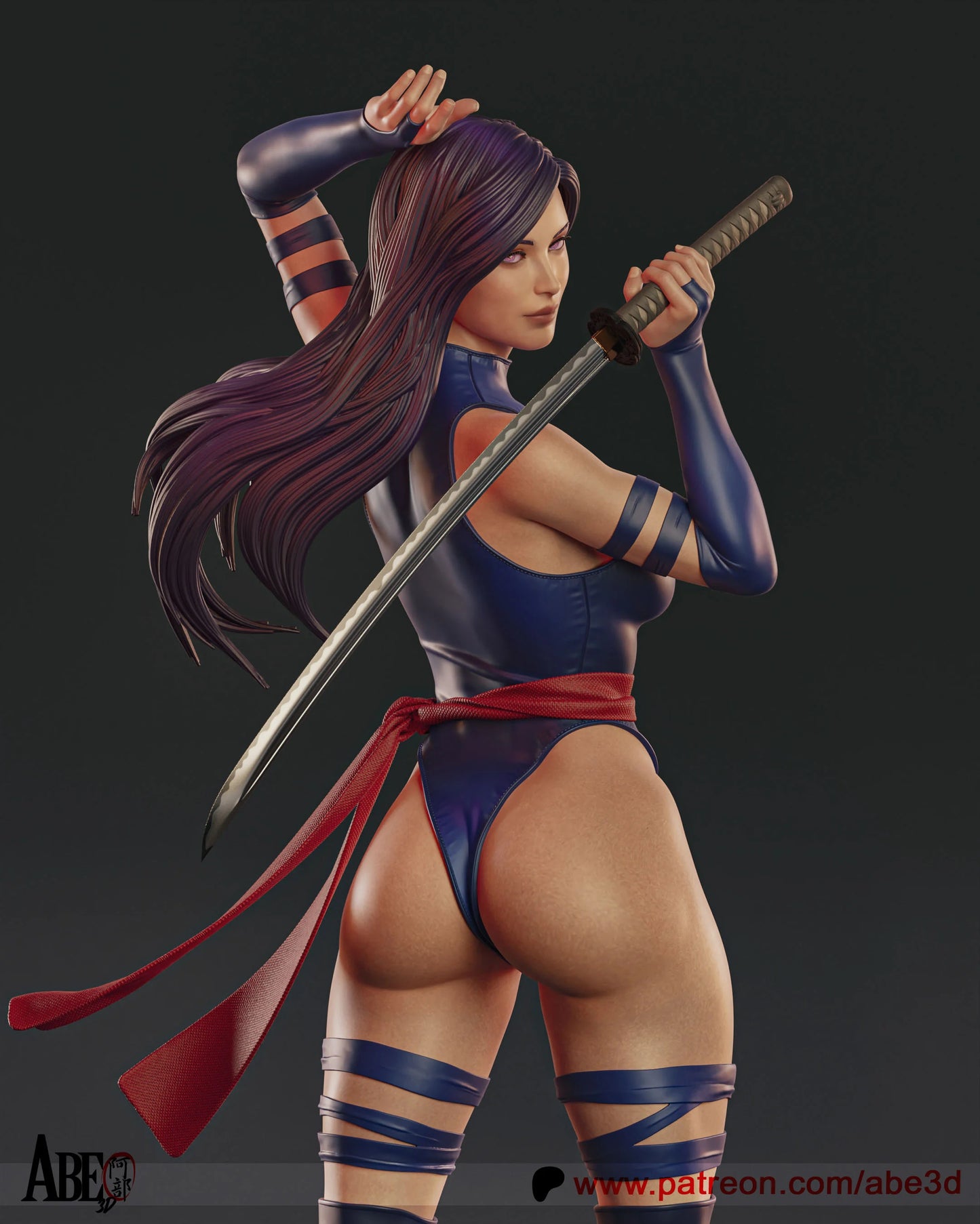 Psylocke Resin Fan Art Pro Painted - MTO A3D V2