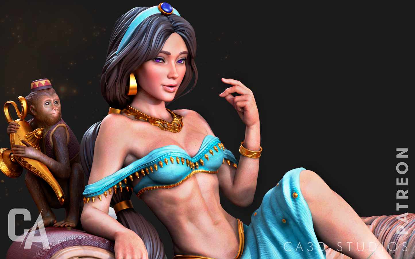 Princess Jasmine Resin Fan Art Pro Painted - MTO (CA3D)