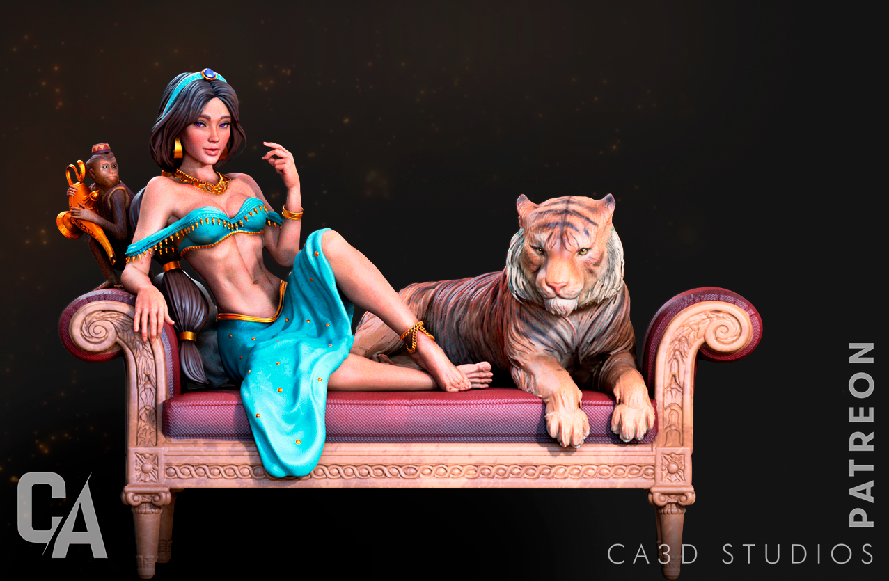 Princess Jasmine Resin Fan Art Pro Painted - MTO (CA3D)