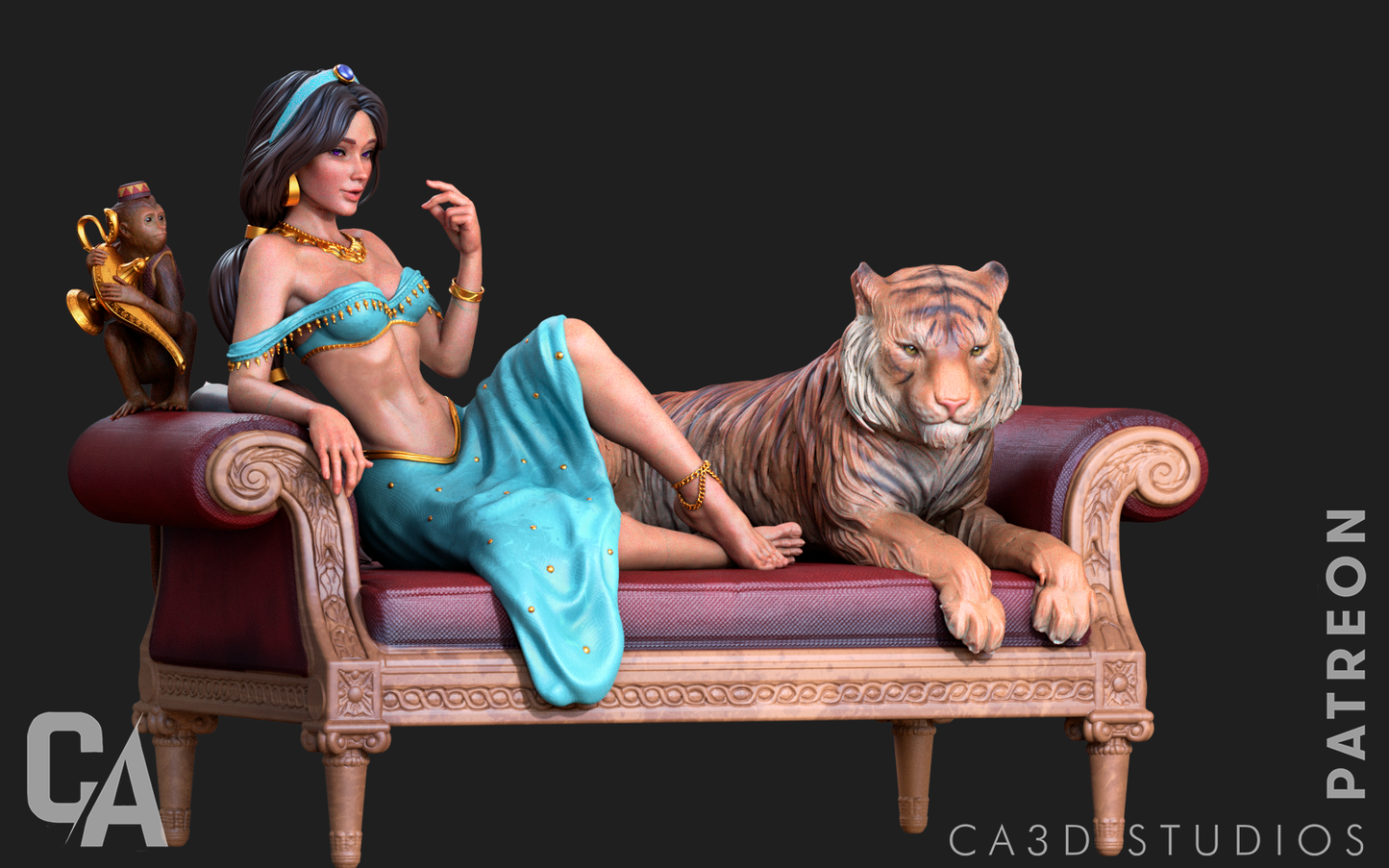 Princess Jasmine Resin Fan Art Pro Painted - MTO (CA3D)