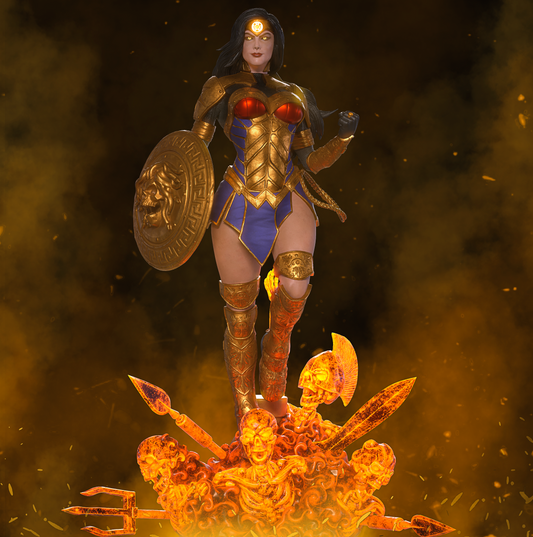 Wonder Woman Yellow Lantern Resin Fan Art - MTO (SS)