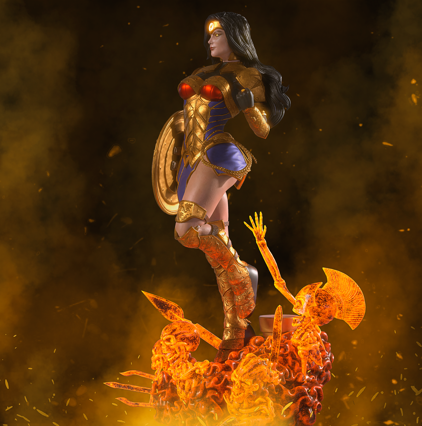 Wonder Woman Yellow Lantern Resin Fan Art - MTO (SS)