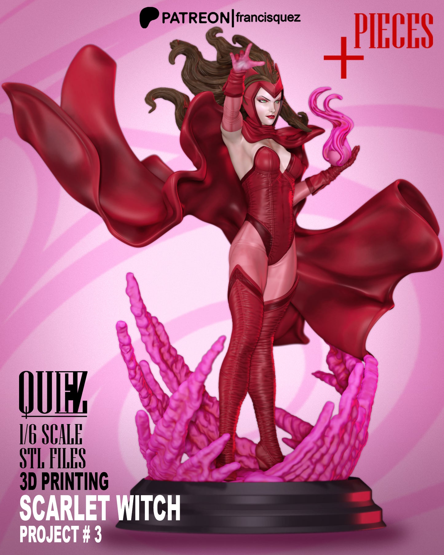 Scarlet Witch Resin Fan Art Pro Painted - MTO (Quez)