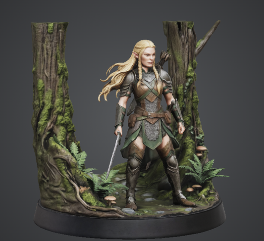 Elven Warrior w/ Base Kit Resin Art