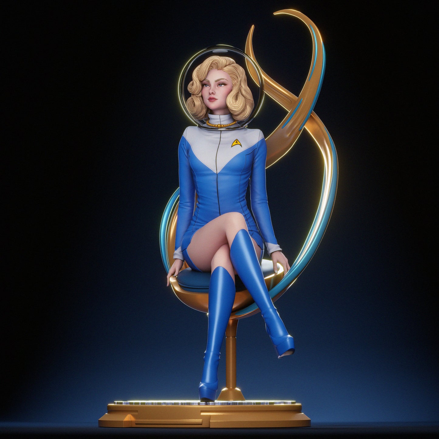 Starfleet Officer Resin Art (Design by CA3D)