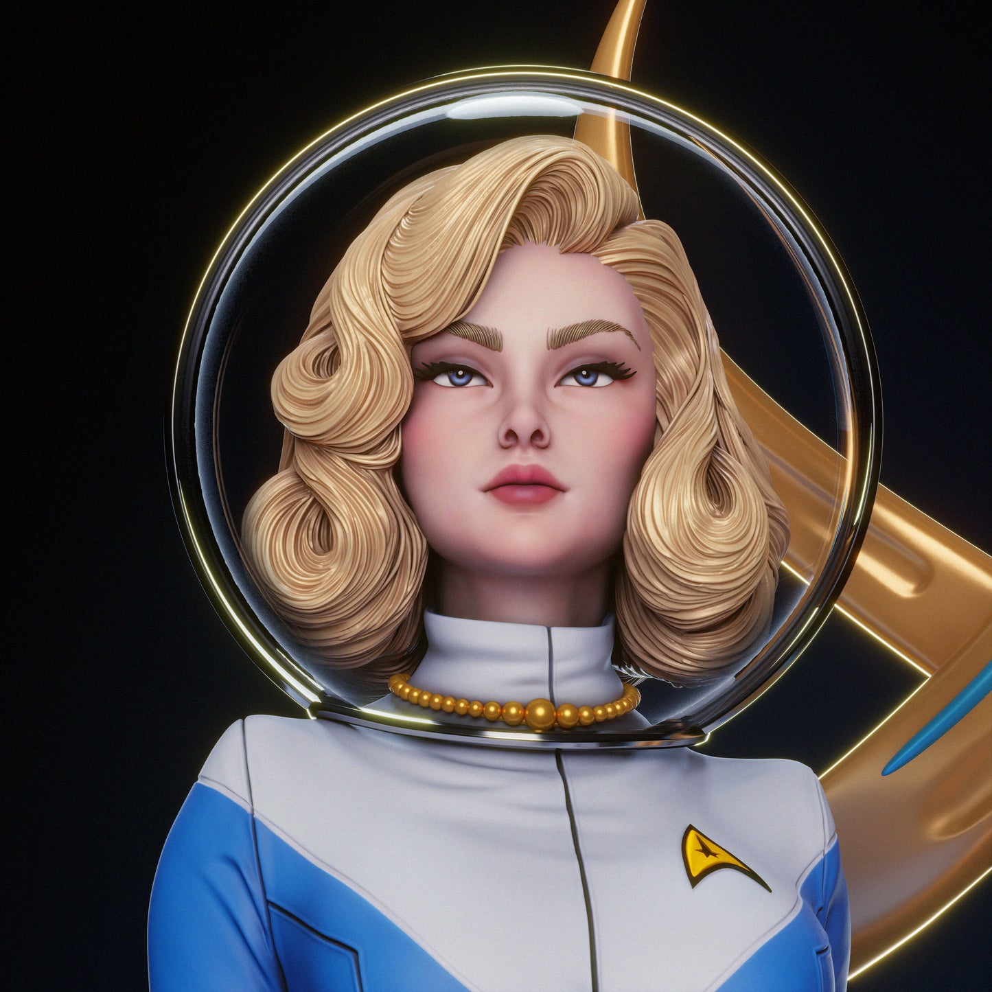 Starfleet Officer Resin Art (Design by CA3D)