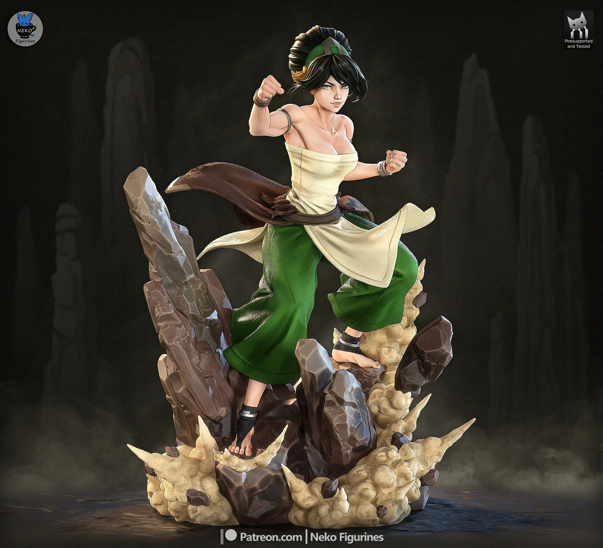 Toph Last Airbender Resin Art (Neko Version)