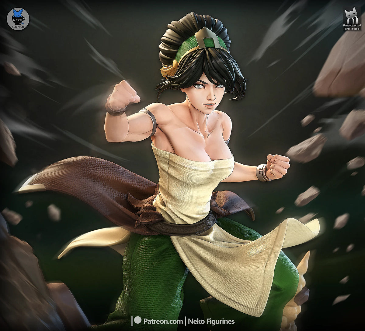 Toph Last Airbender Resin Art (Neko Version)