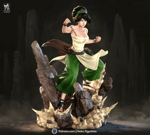 Toph Last Airbender Resin Art (Neko Version)