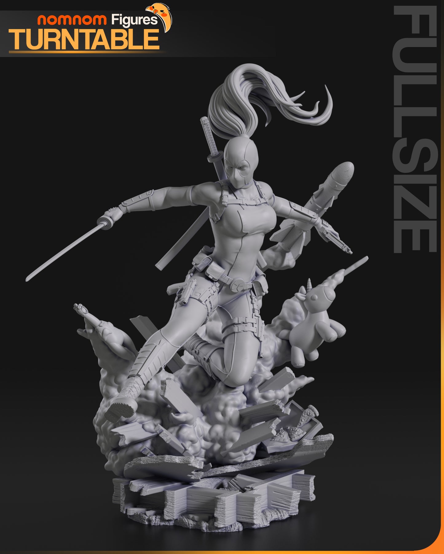 Lady Deadpool Resin Sculpture Fan Art Pro Painted - MTO