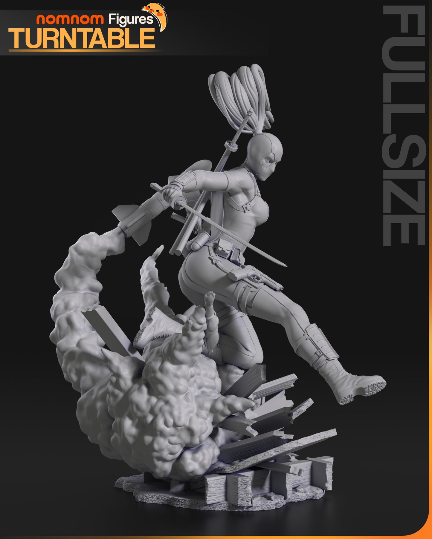 Lady Deadpool Resin Sculpture Fan Art Pro Painted - MTO