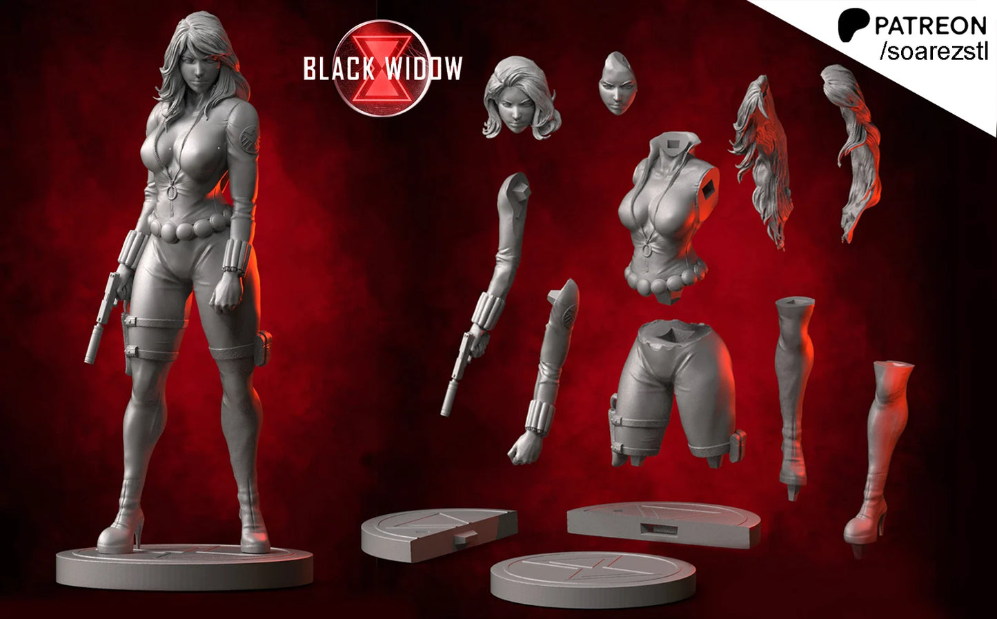 Black Widow Resin Fan Art Sculpture (Soarez)