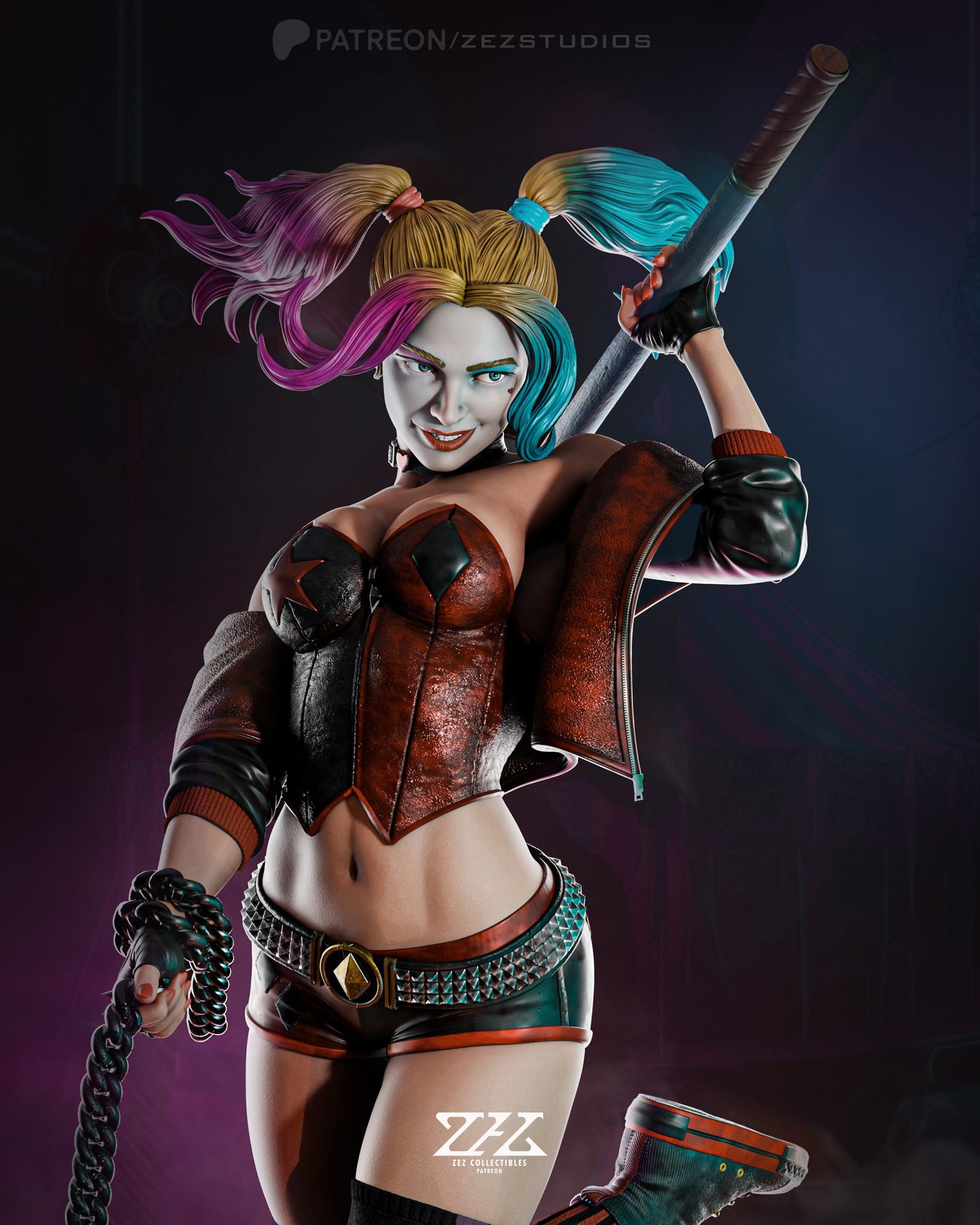 Harley Quinn Collectible Resin Fan Art Pro Painted - MTO (ZEZ)