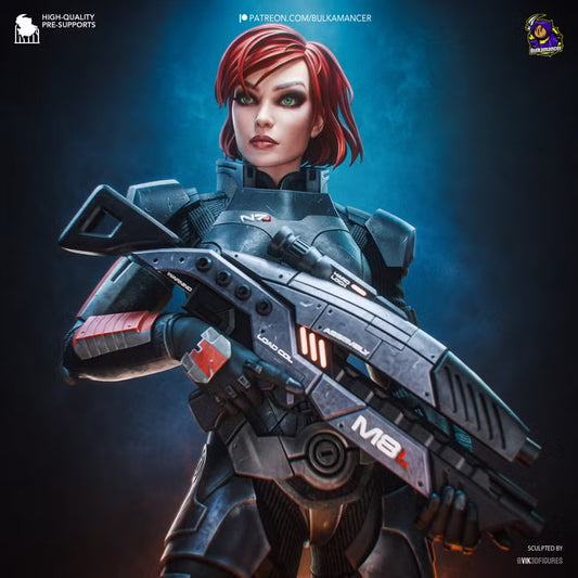 Jane Shepard Mass Effect Resin Art (Design by Bulkamancer)