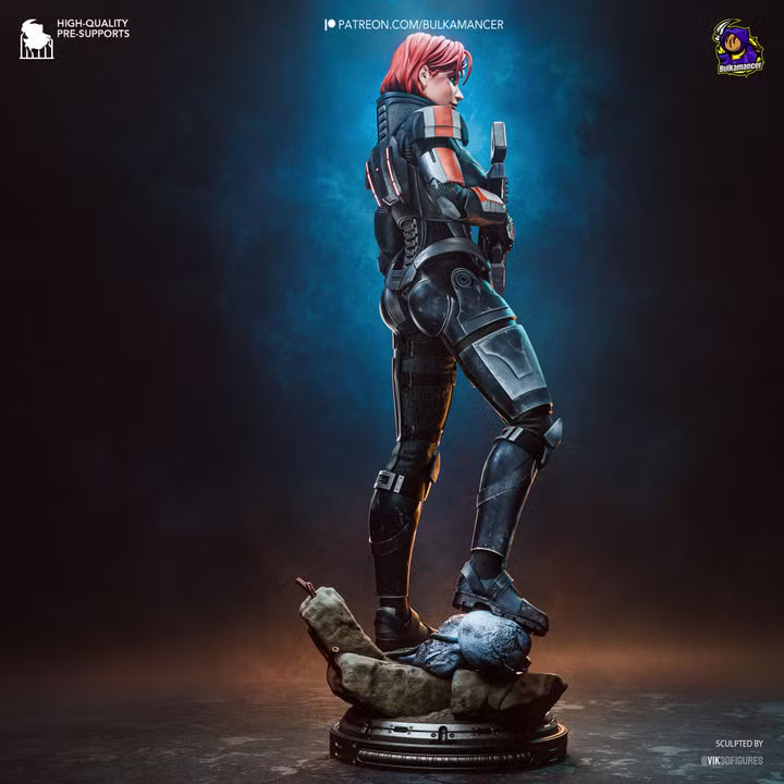 Jane Shepard Mass Effect Resin Art (Design by Bulkamancer)