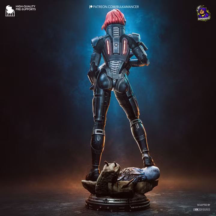 Jane Shepard Mass Effect Resin Art (Design by Bulkamancer)