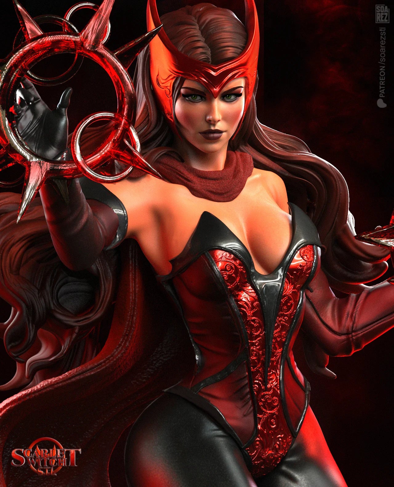 Scarlet Witch Resin Fan Art Sculpture (Soarez)