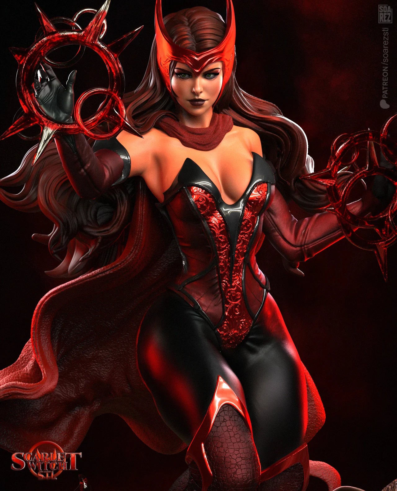 Scarlet Witch Resin Fan Art Sculpture (Soarez)