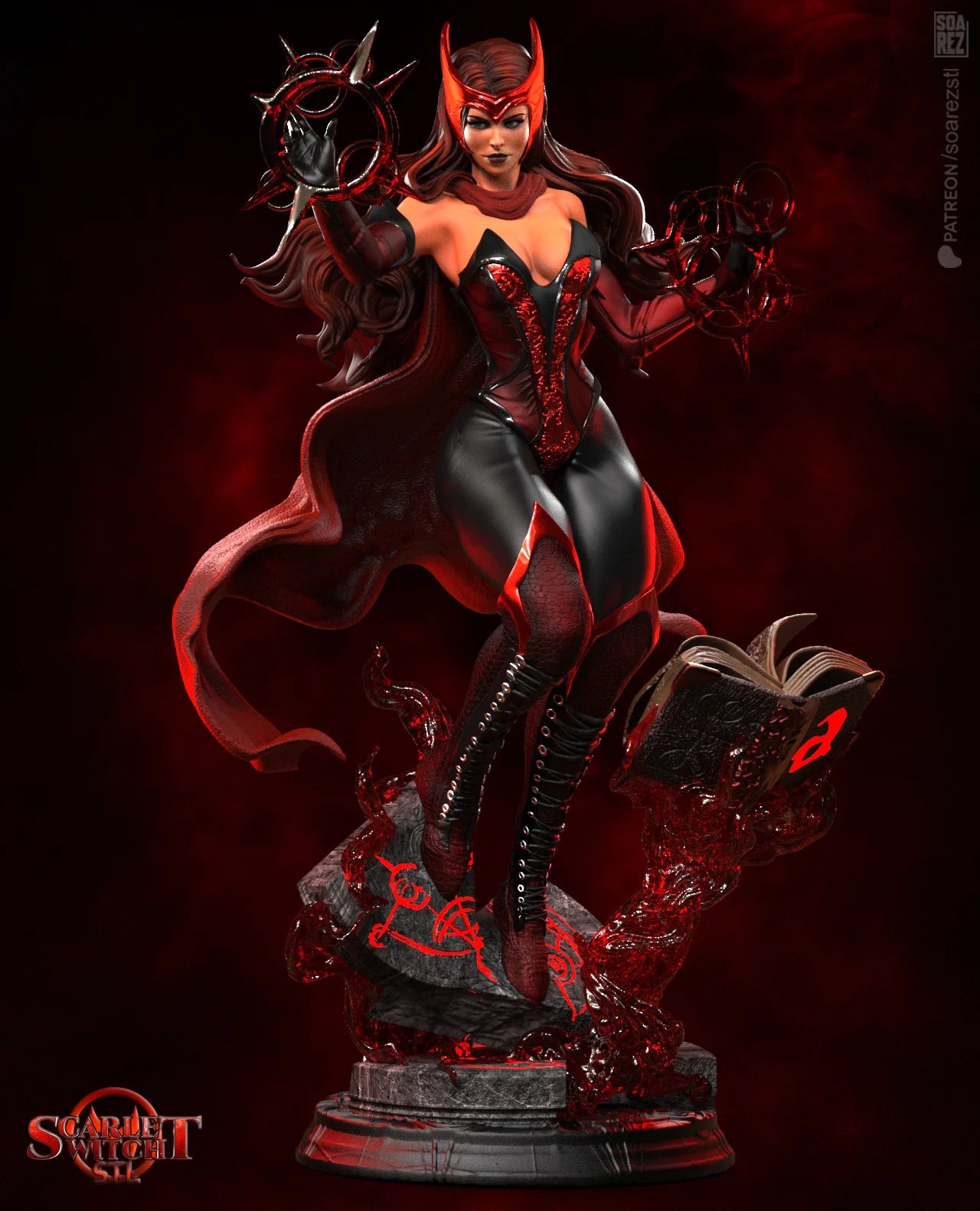 Scarlet Witch Resin Fan Art Sculpture (Soarez)