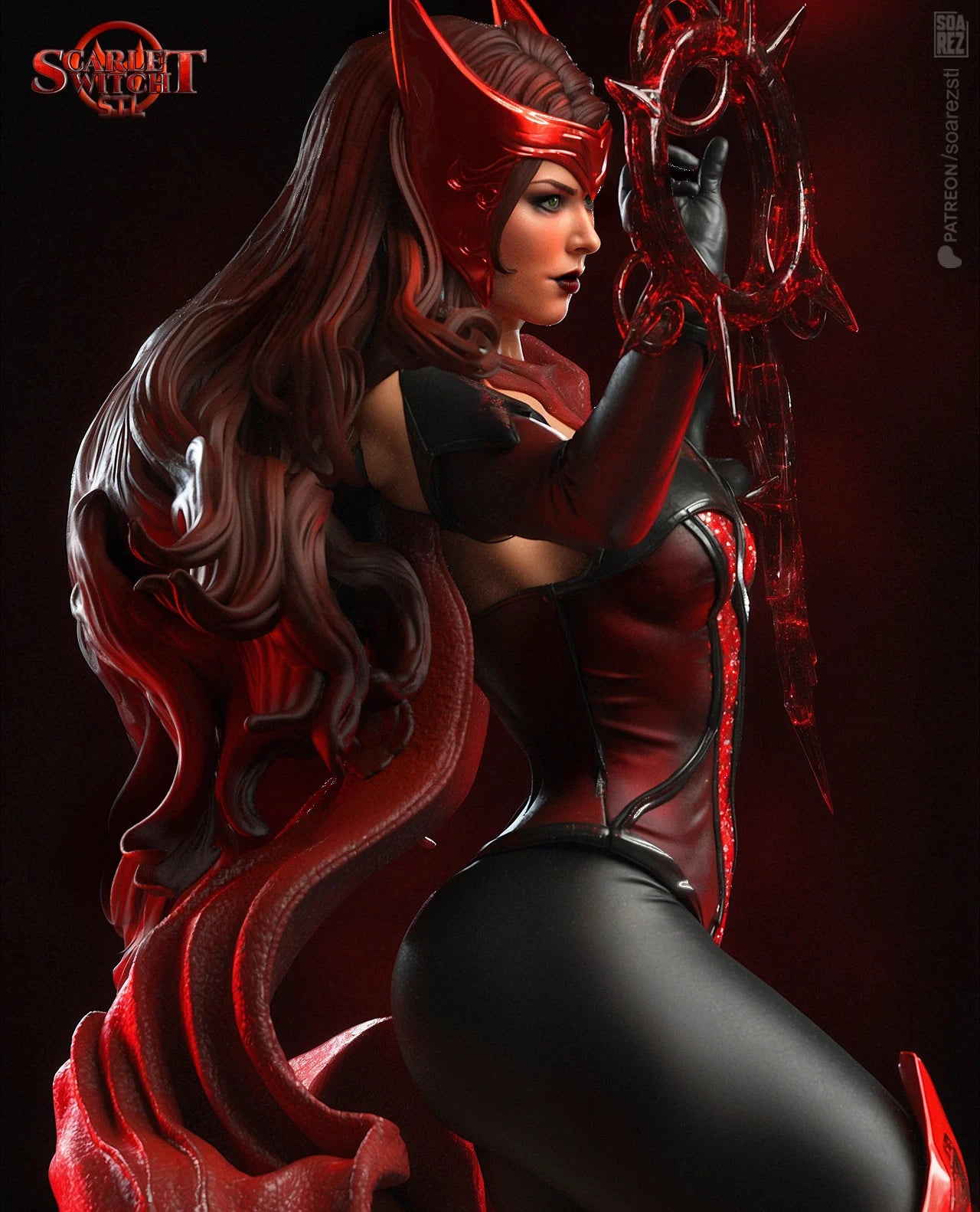 Scarlet Witch Resin Fan Art Sculpture (Soarez)