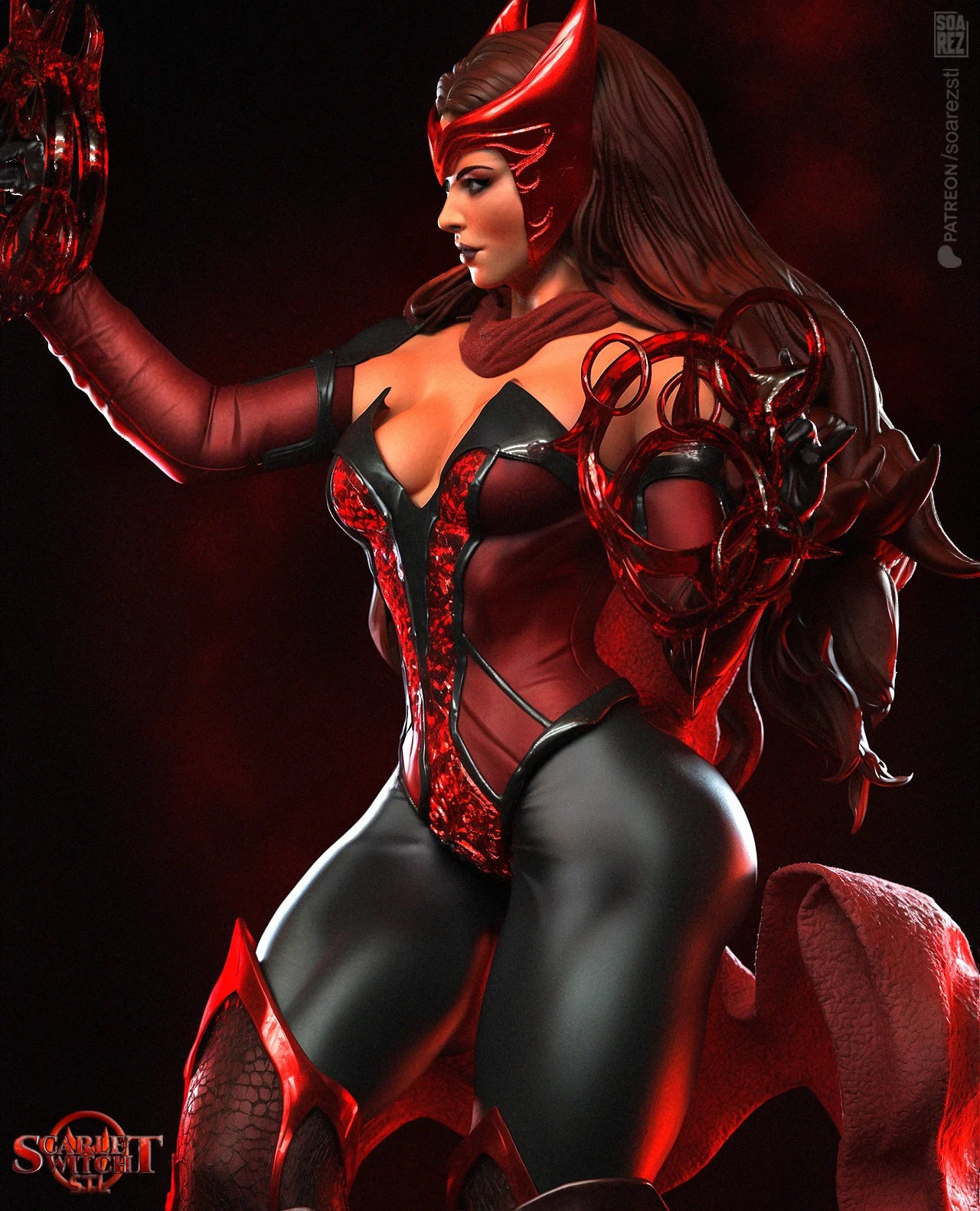 Scarlet Witch Resin Fan Art Sculpture (Soarez)