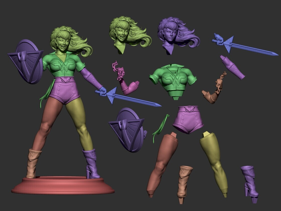 Wonder Woman Bombshell Resin Fan Art (Design by Abe3D)