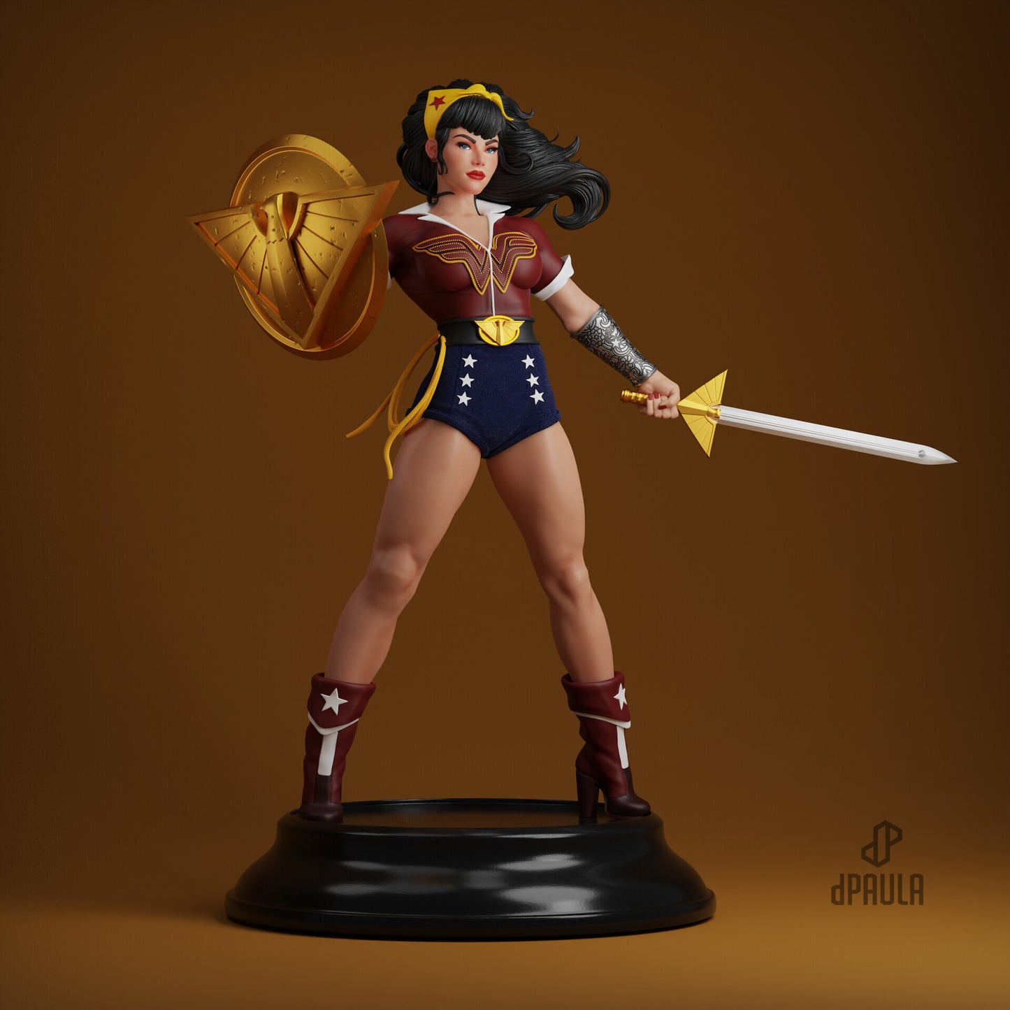 Wonder Woman Bombshell Resin Fan Art (Design by Abe3D)