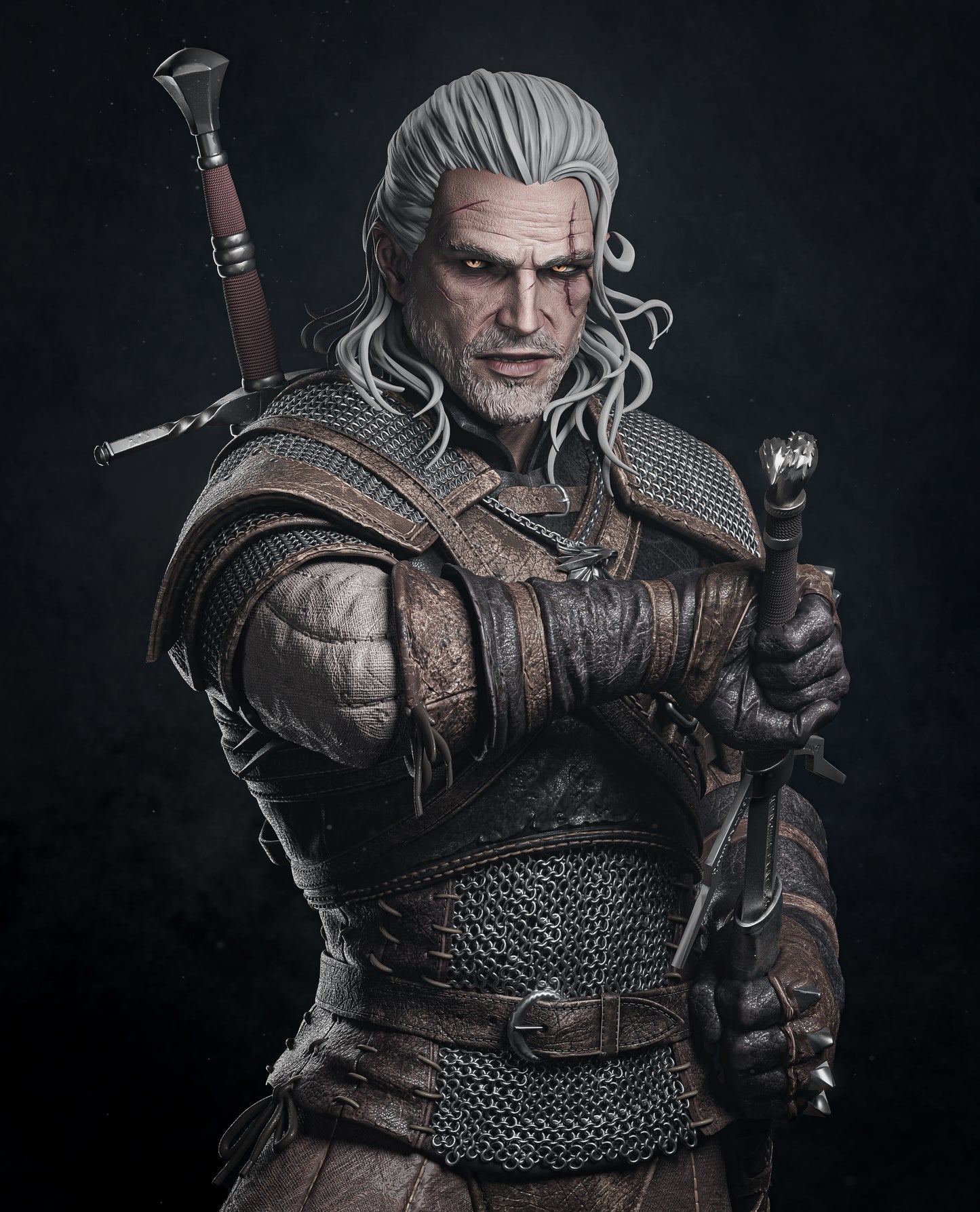 Geralt of Rivia - The Witcher -  Resin Art - MTO (Design by CA3D)